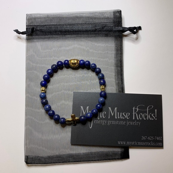 Lapis Lazuli "Inner Power" Bracelet 7" - Picture 2 of 2